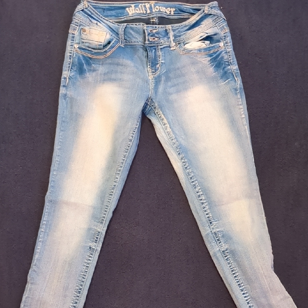 Wallflower Blue Skinny Jeans with Faded Wash